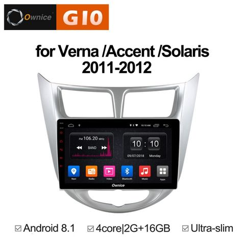 Ownice G10 S9707E  Hyundai Solaris (Android 8.1)